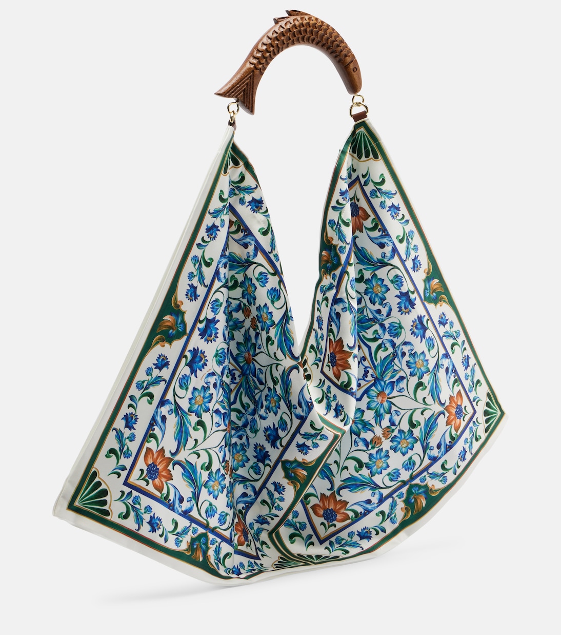 Scarf Medium floral satin tote bag | Farm Rio