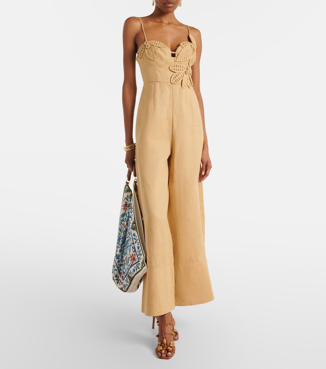 Scarf Medium floral satin tote bag | Farm Rio