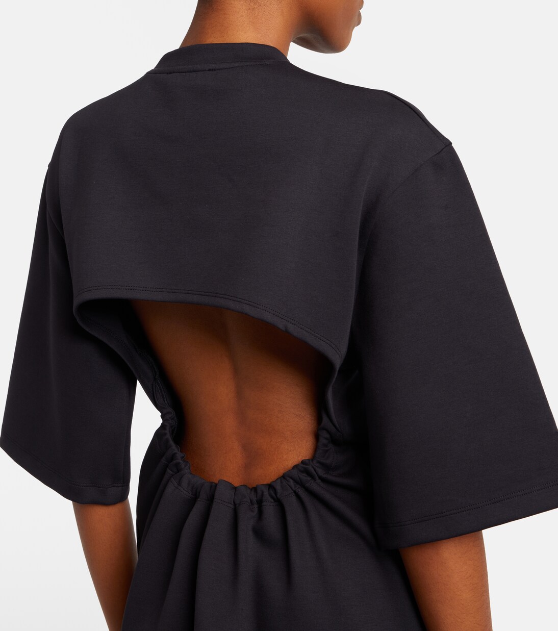 Open-back cotton-blend jersey minidress | Wardrobe.NYC