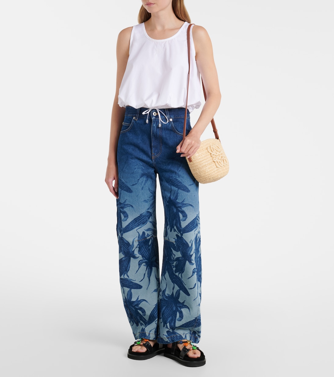 Paula's Ibiza printed barrel-leg jeans | Loewe