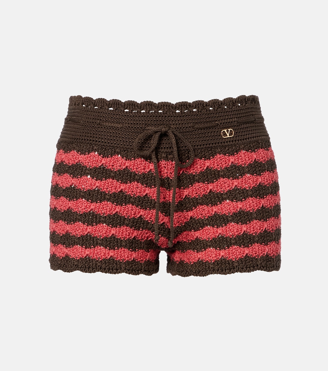 Striped knitted cotton shorts | Valentino