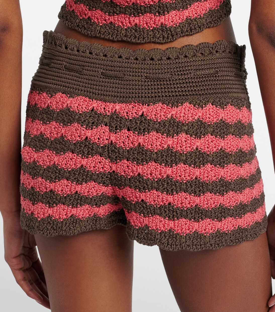Striped knitted cotton shorts | Valentino