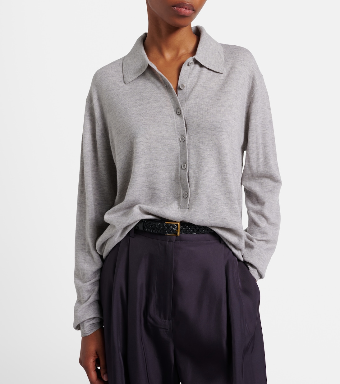 Tala wool-blend polo sweater | The Frankie Shop