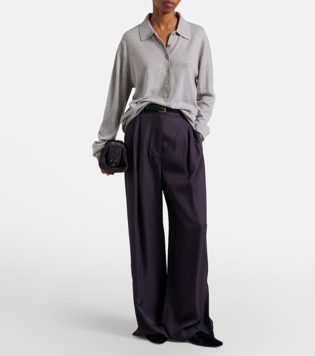 Tala wool-blend polo sweater | The Frankie Shop