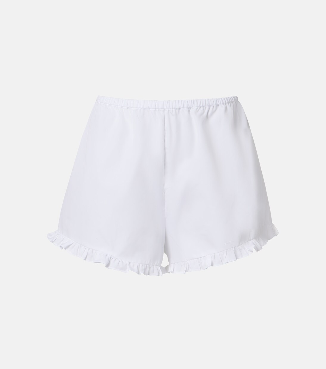 Shorts de popelín de algodón con volantes | Hunza G