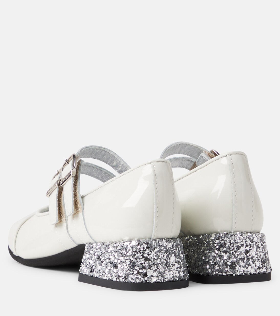 Ballerines Mary Jane en cuir verni à paillettes | Monnalisa