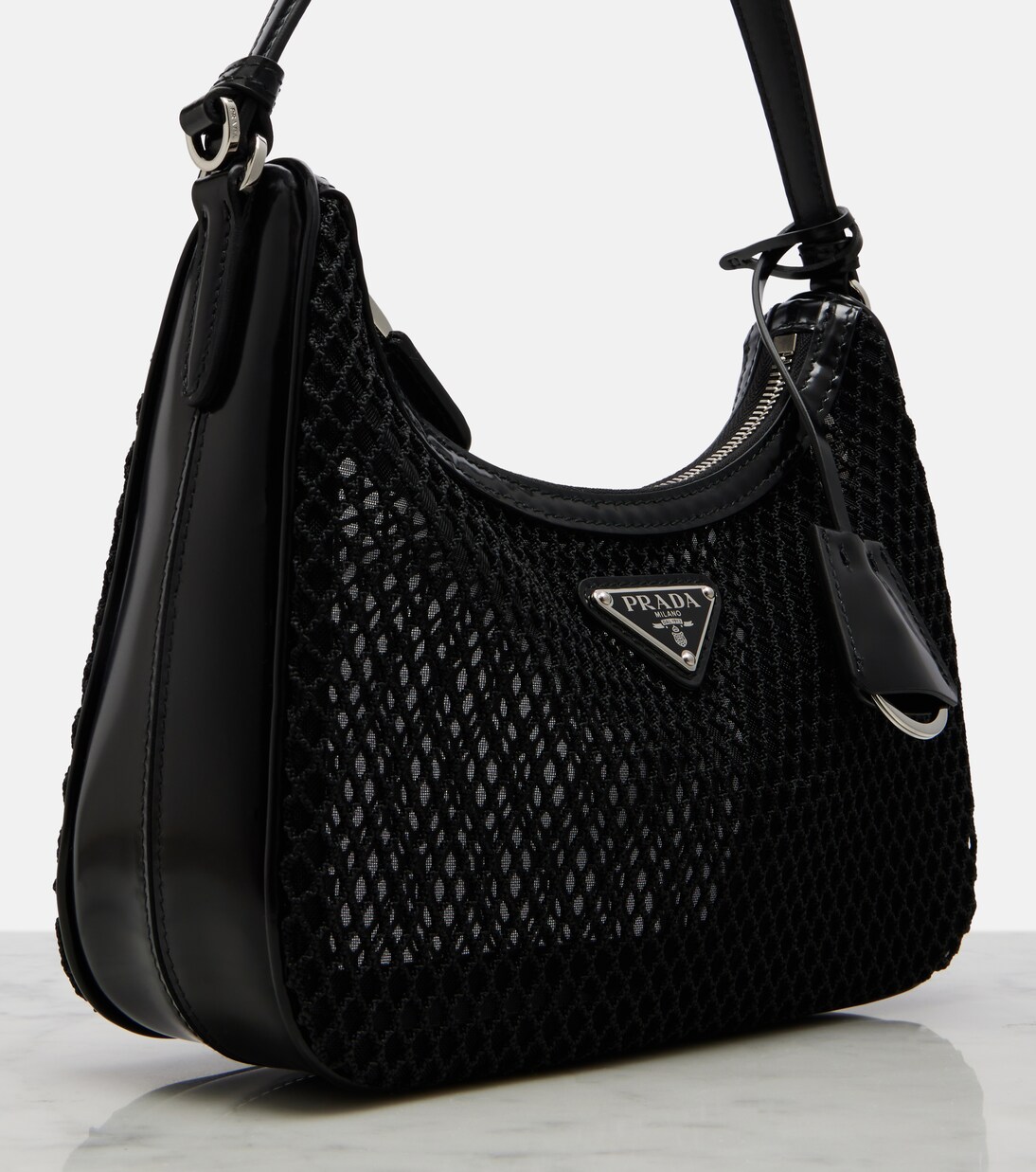 Schultertasche Prada Re-Edition 2005 Mini aus Mesh | Prada