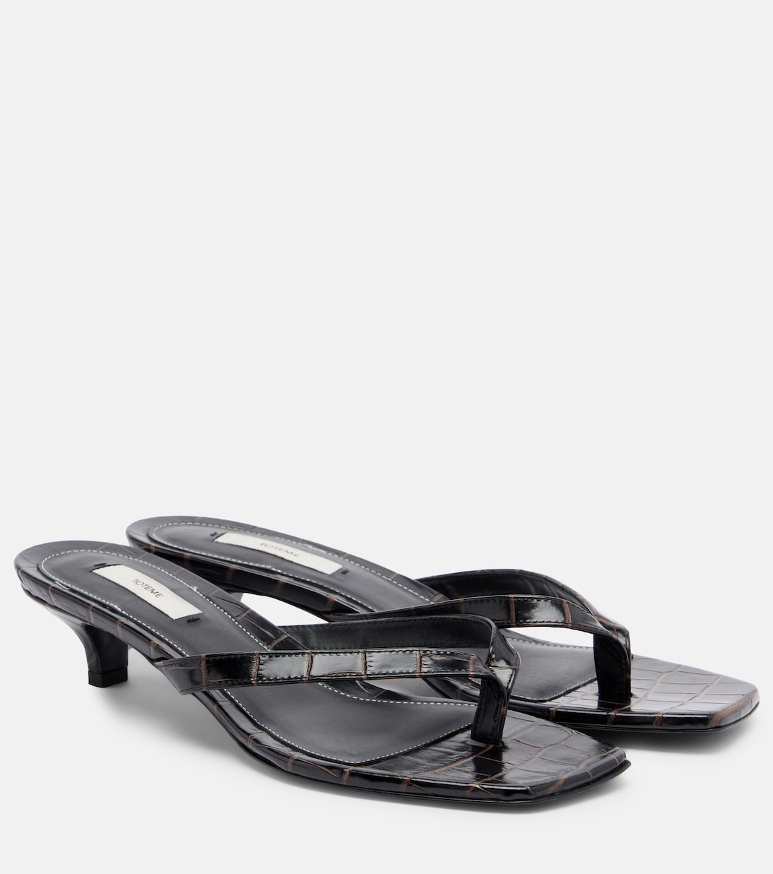 Croc-effect leather thong sandals | Toteme