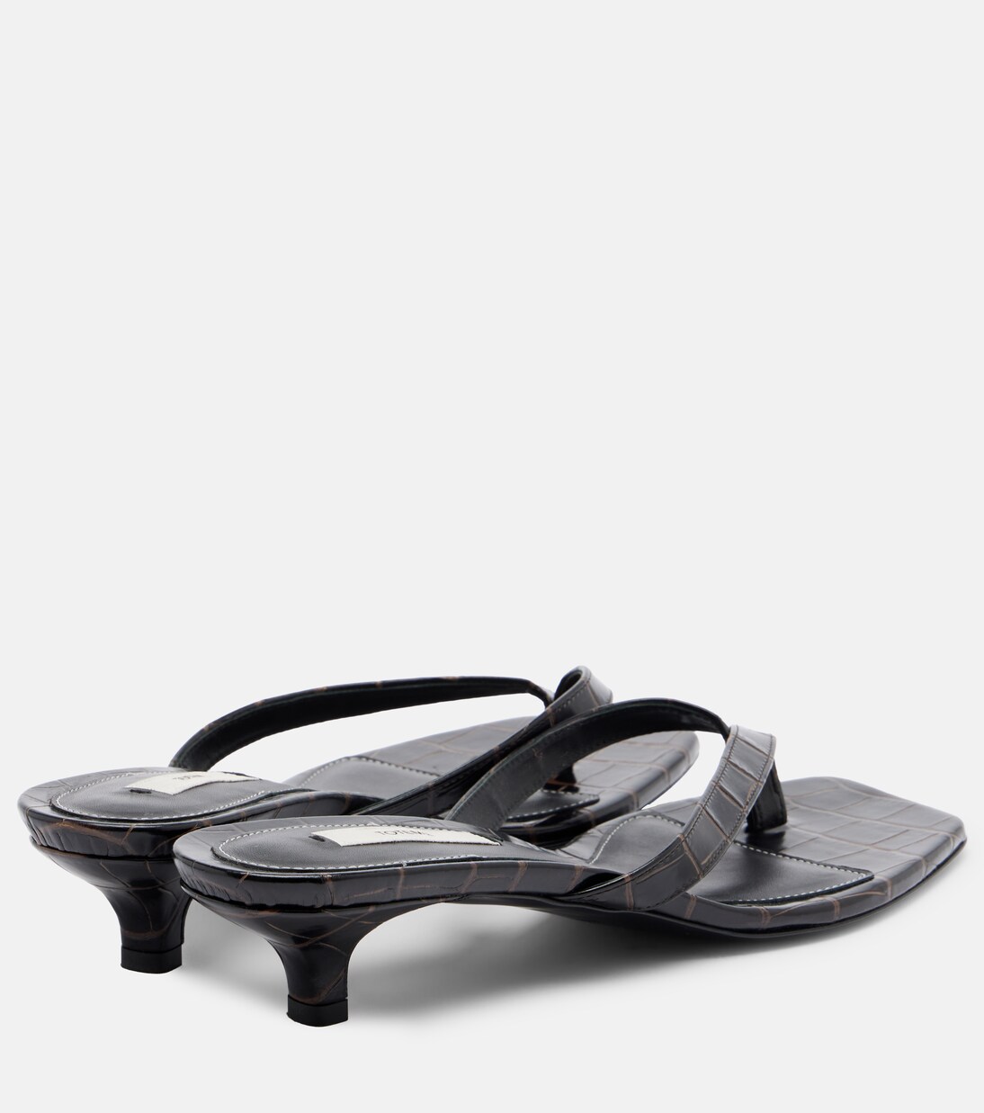 Croc-effect leather thong sandals | Toteme