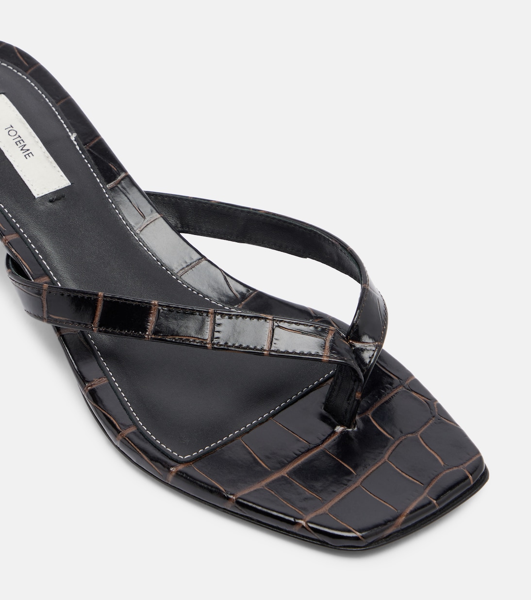 Croc-effect leather thong sandals | Toteme