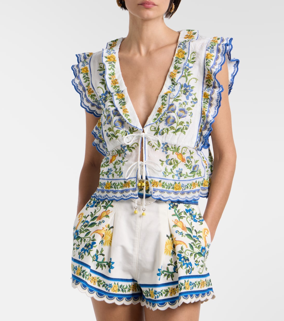 Top Emily de algodón floral con volantes | Farm Rio