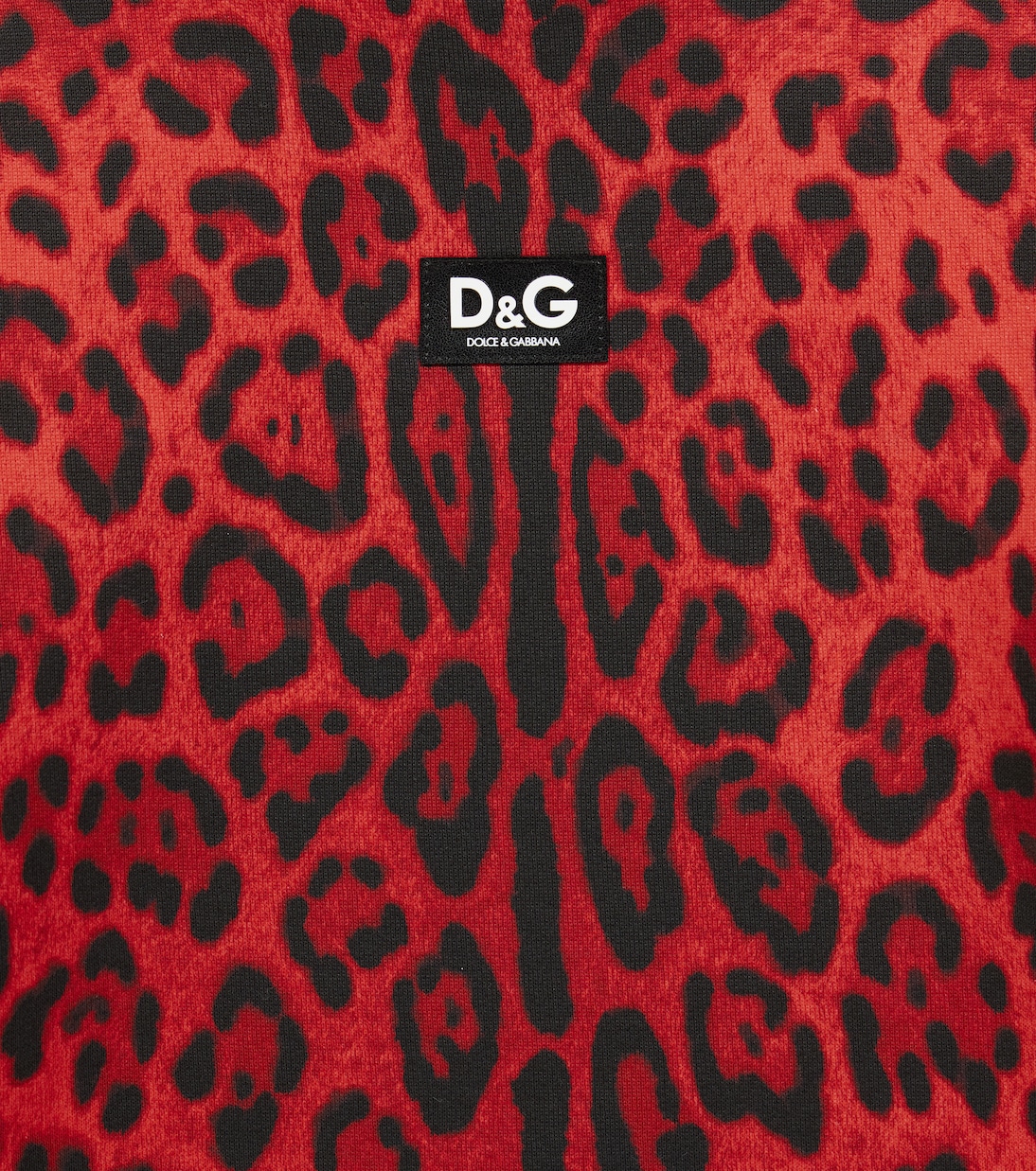 Robe sweat-shirt en coton à motif léopard | Dolce&Gabbana Kids