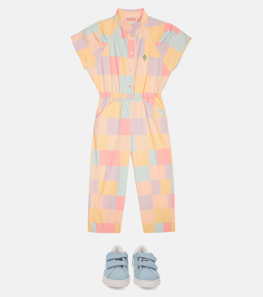 Grasshopper checked cotton jumpsuit | The Animals Observatory