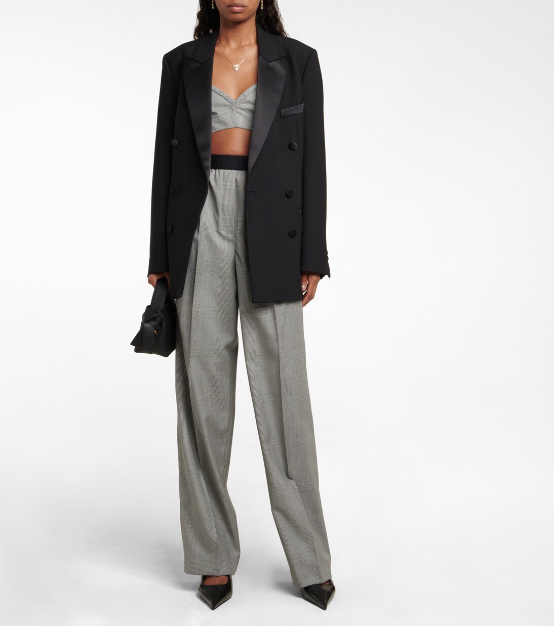 Pantalon évasé en laine vierge à carreaux | Dorothee Schumacher