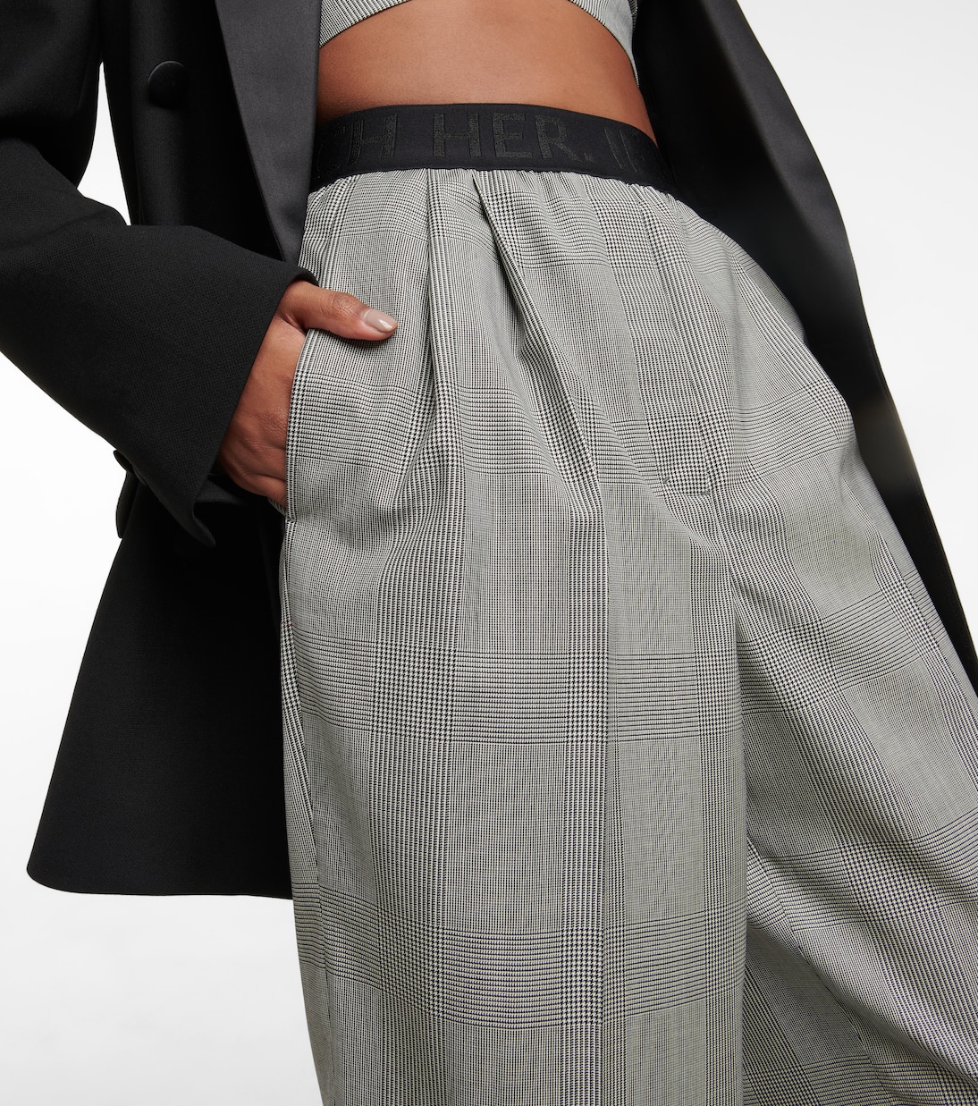 Pantalon évasé en laine vierge à carreaux | Dorothee Schumacher