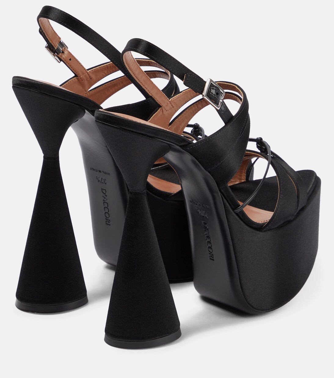 Plateausandalen Belle aus Satin | D'Accori