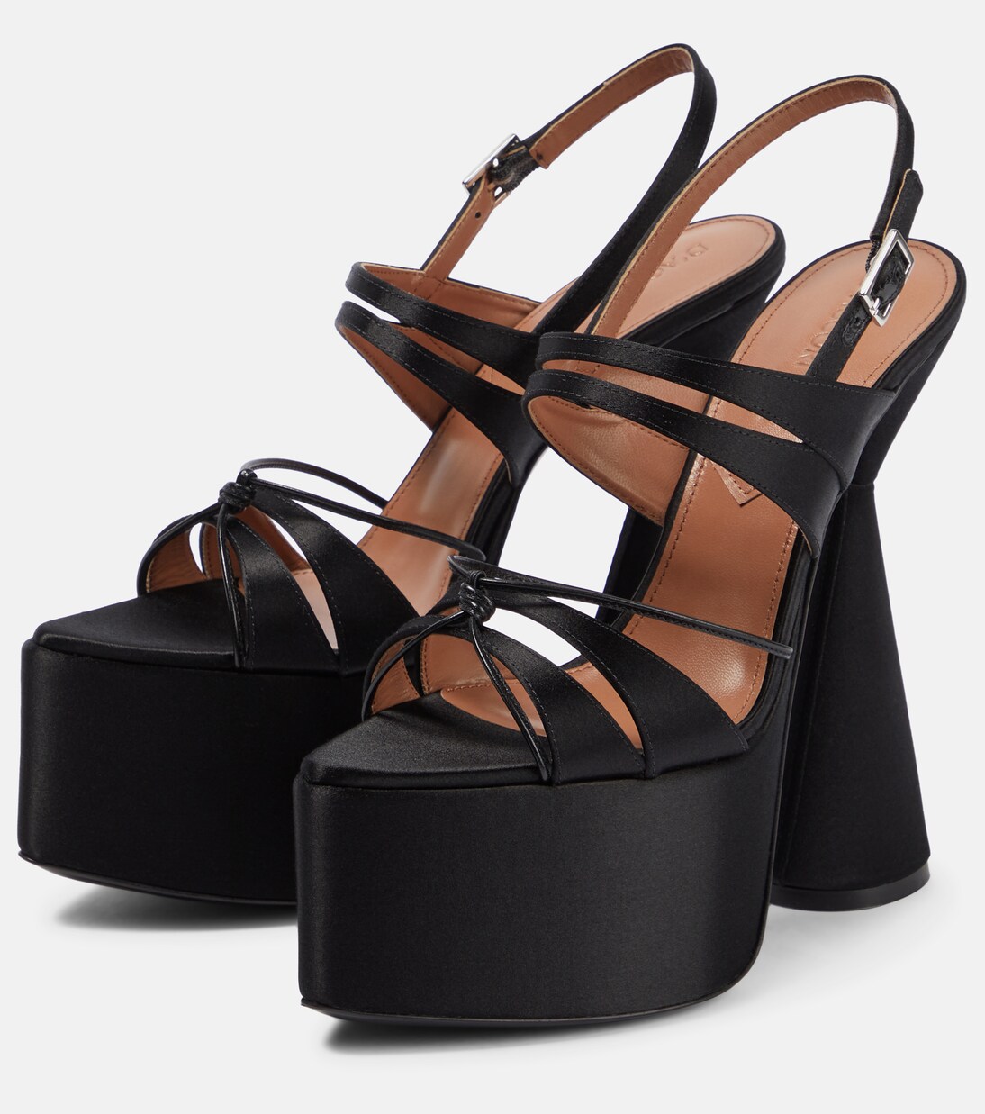 Plateausandalen Belle aus Satin | D'Accori