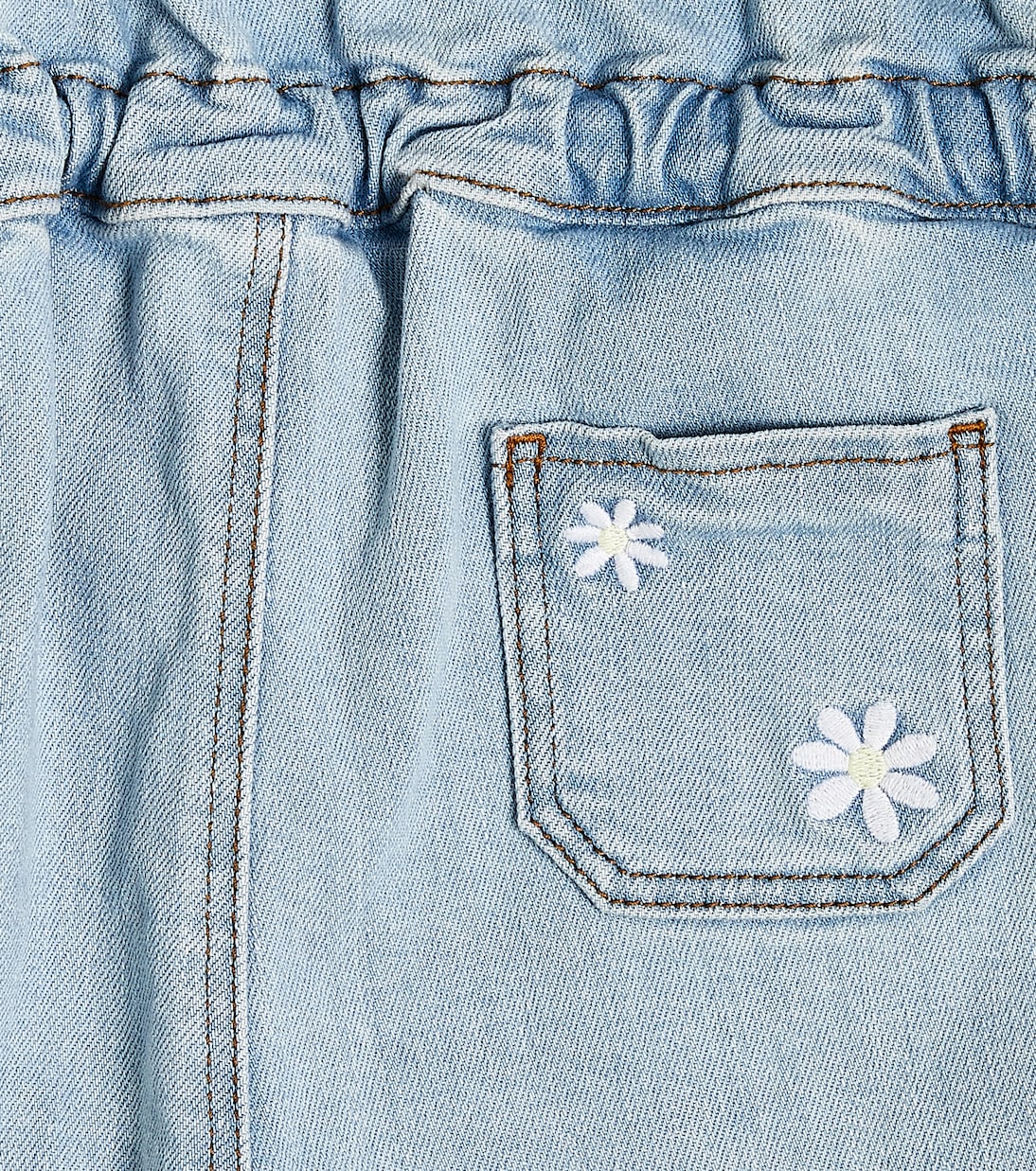 Embroidered denim playsuit | Tartine et Chocolat