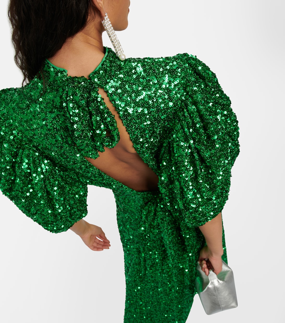 Sequined puff-sleeve maxi dress | Rotate