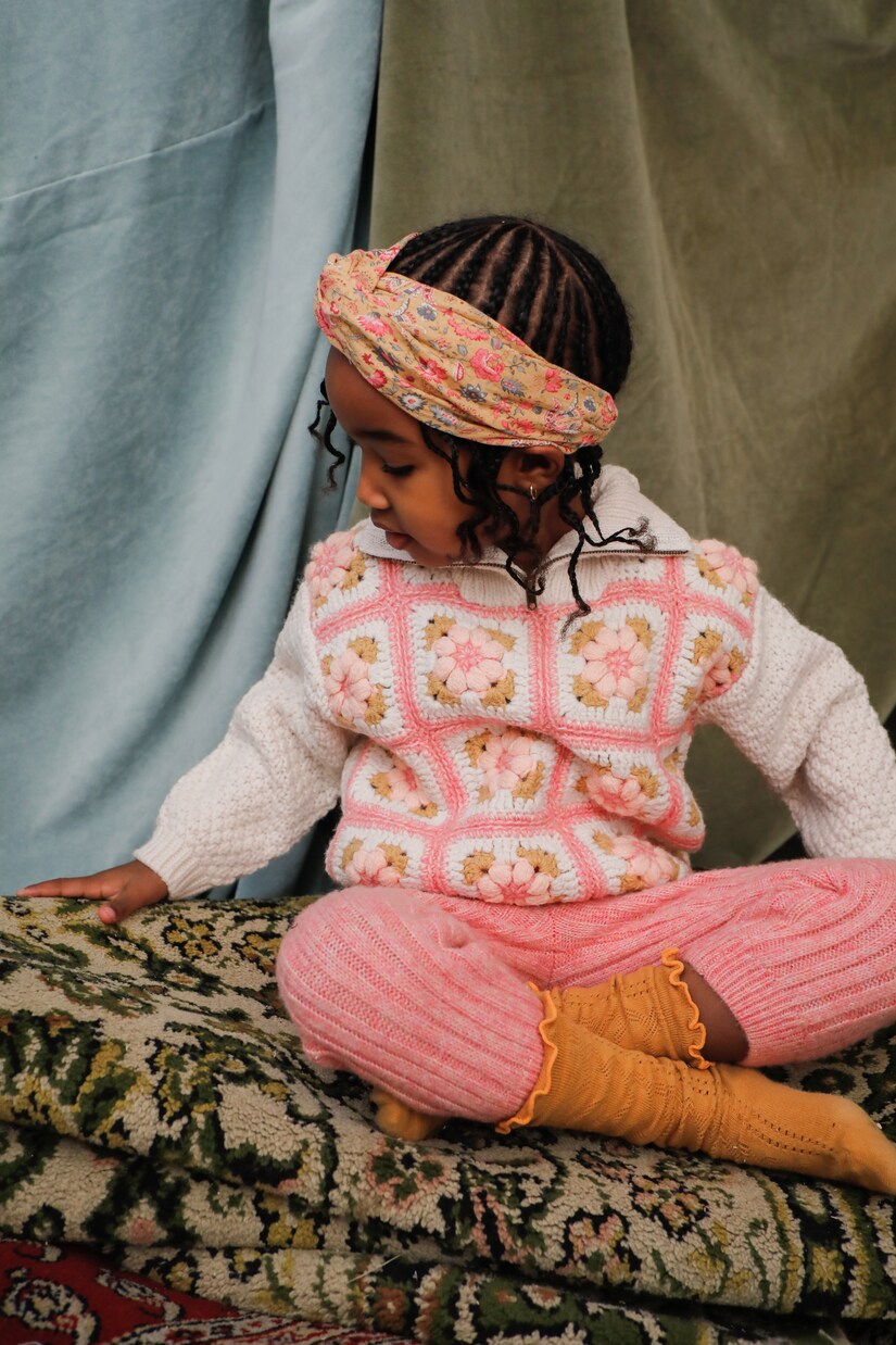 Kenza crochet half-zip sweater | Louise Misha