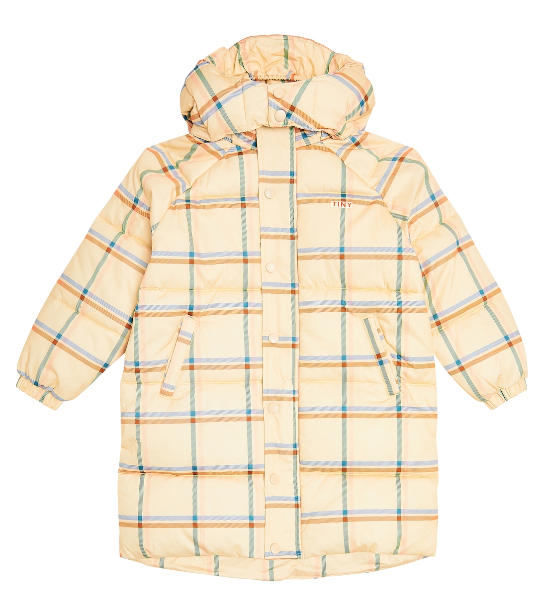 Checked cotton puffer coat | Tinycottons