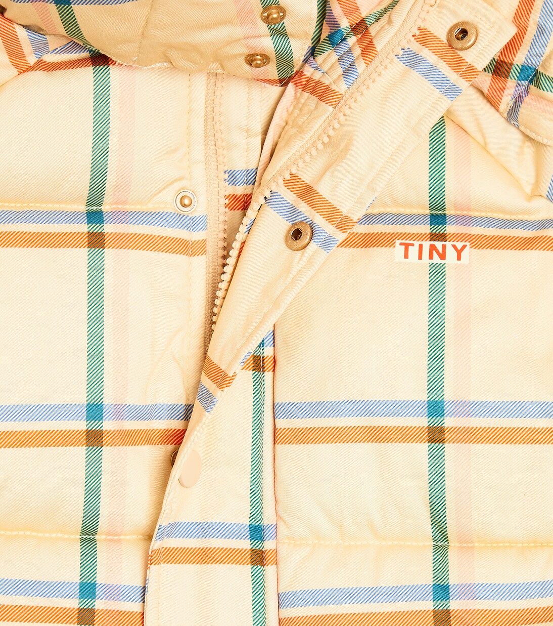 Checked cotton puffer coat | Tinycottons