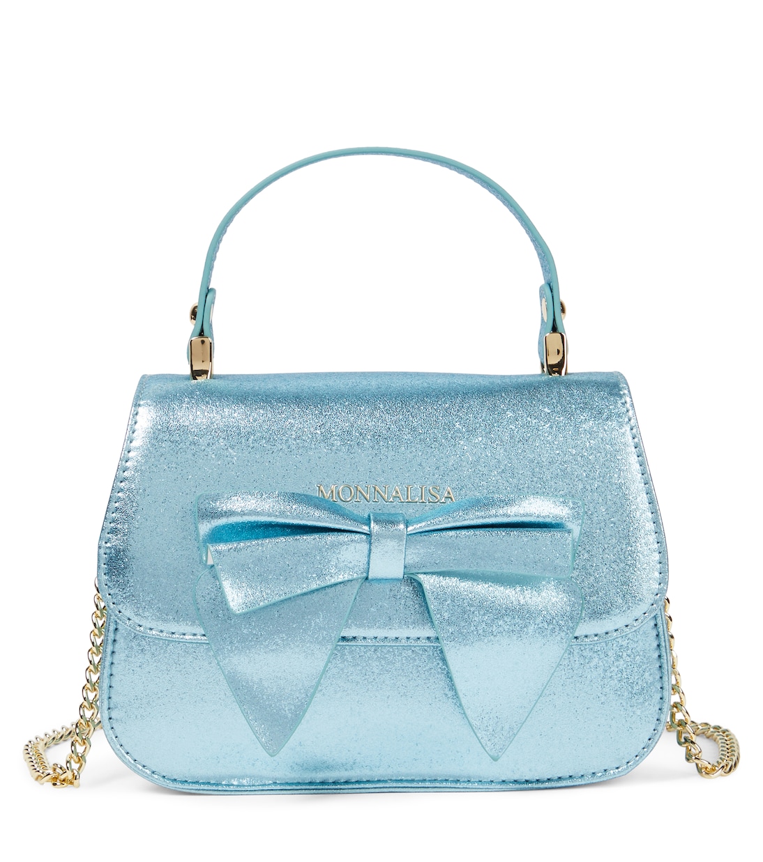 Bow-detail faux leather shoulder bag | Monnalisa