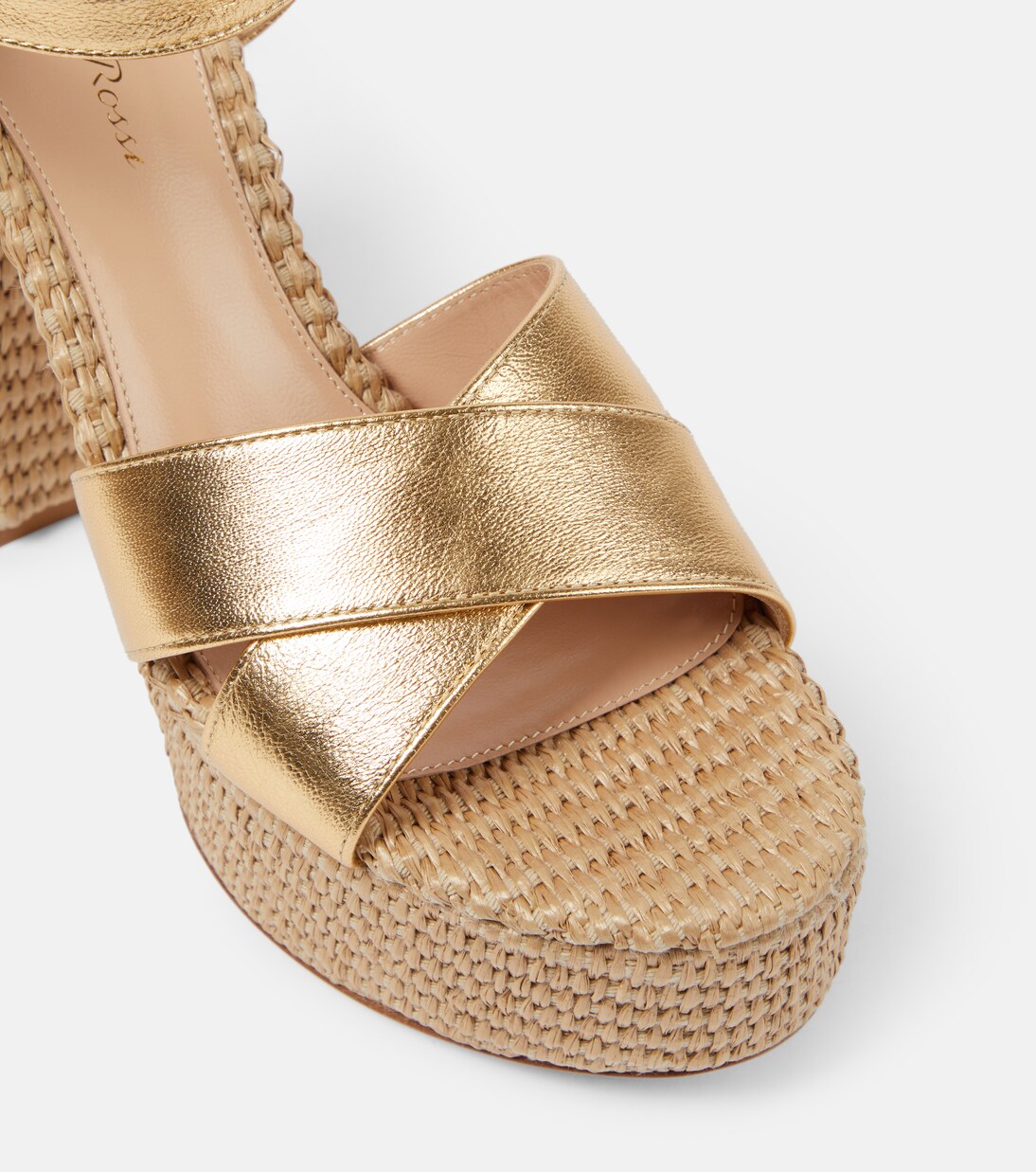 Metallic leather platform sandals | Gianvito Rossi