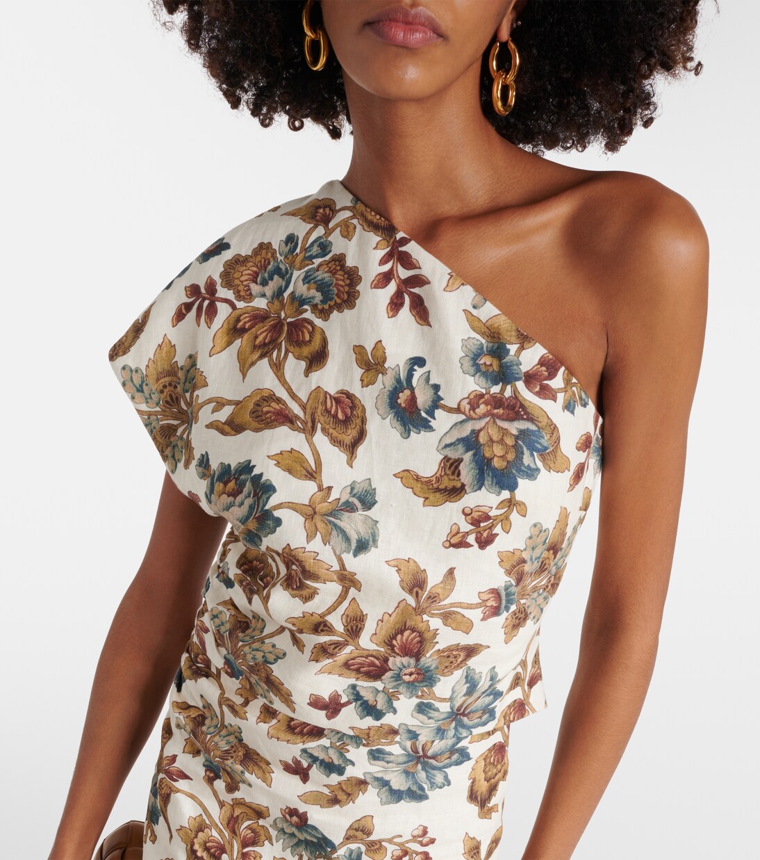 Bedrucktes Cropped-Top Eleanora aus Leinen | SIR