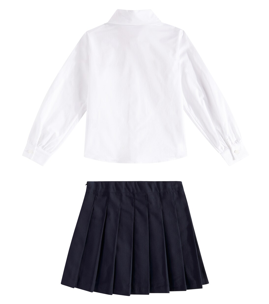 Embroidered cotton shirt and skirt set | Moschino Kids