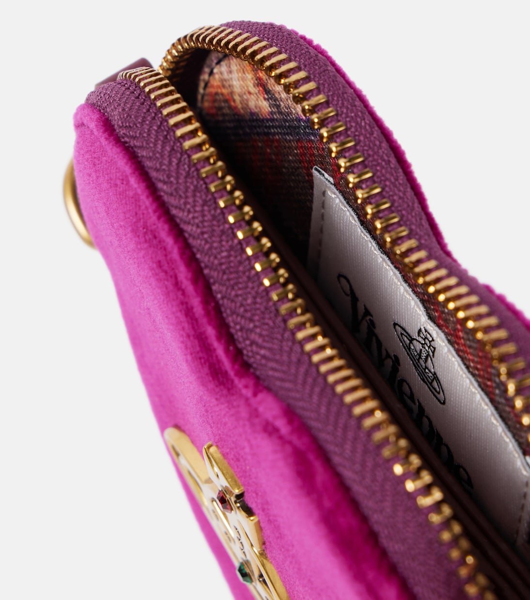 Heart velvet coin purse with strap | Vivienne Westwood