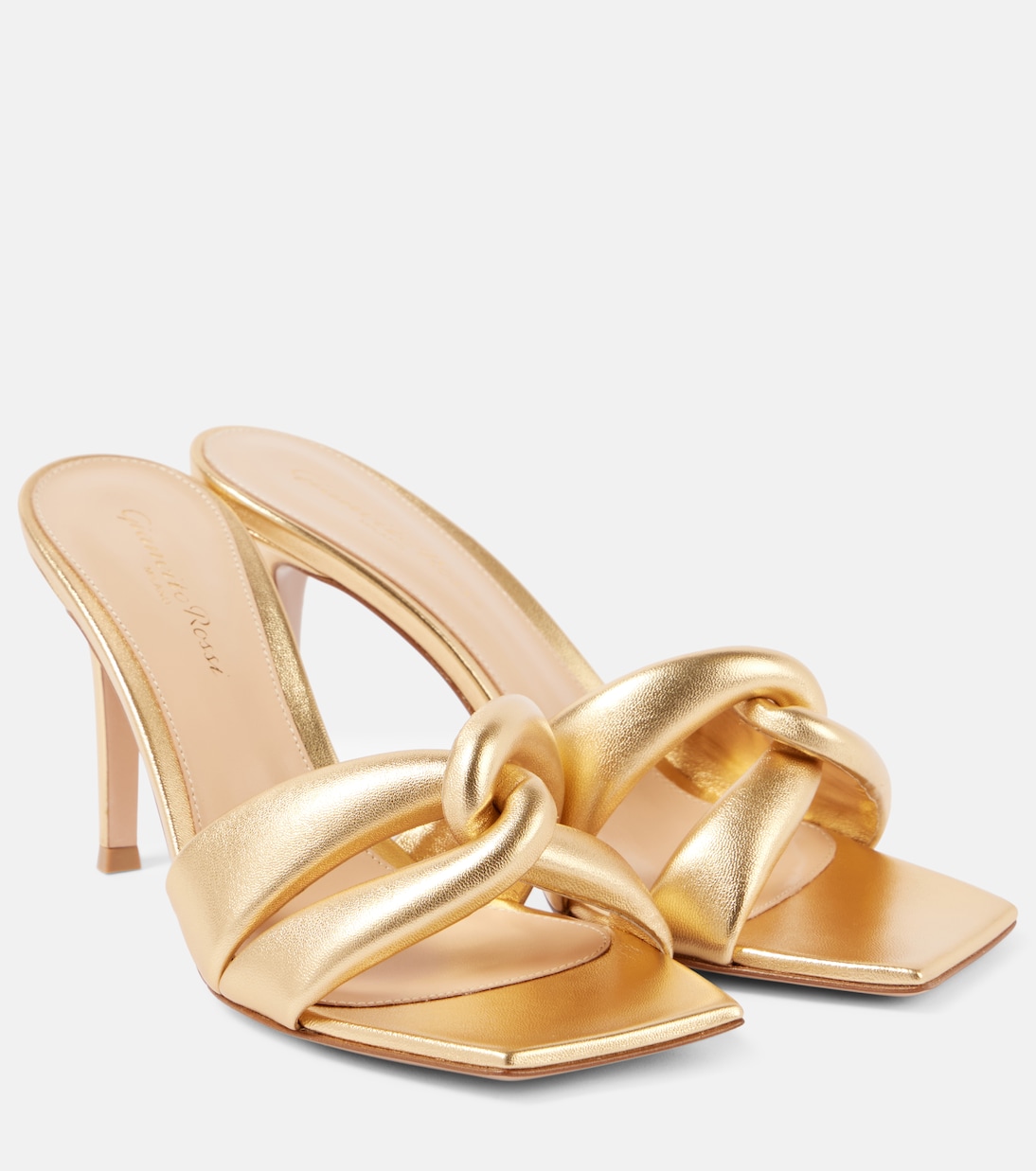 Pantoletten Amour 85 aus Metallic-Leder | Gianvito Rossi
