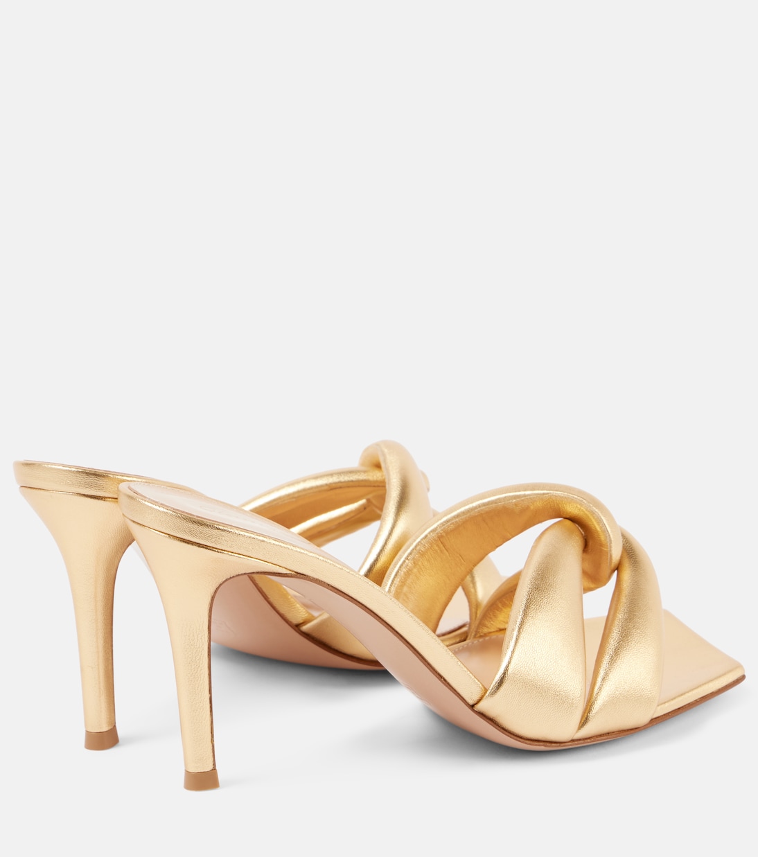 Pantoletten Amour 85 aus Metallic-Leder | Gianvito Rossi