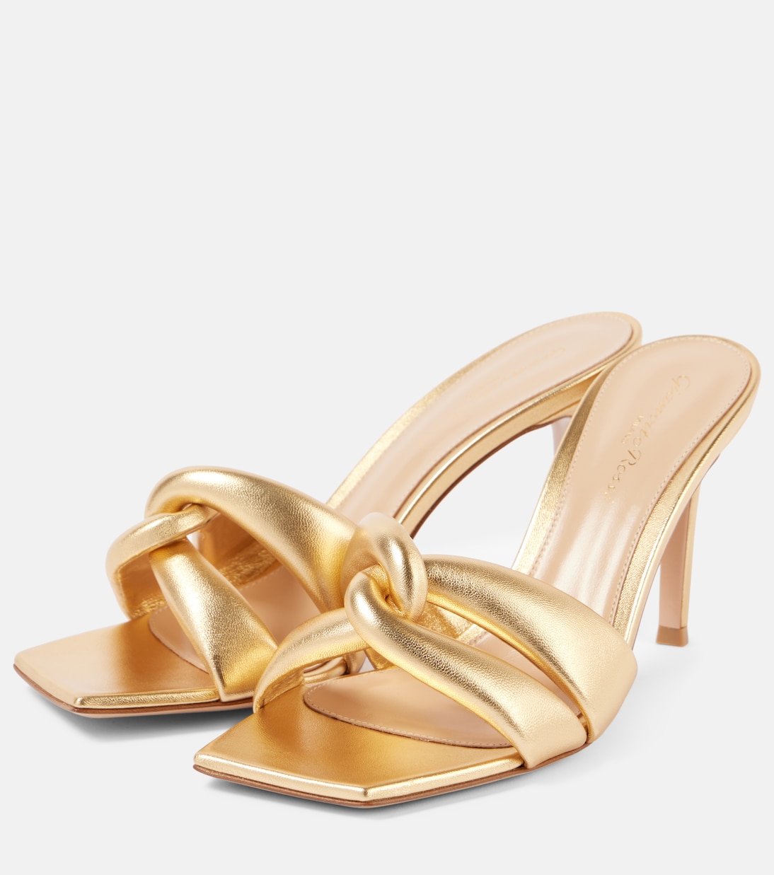 Pantoletten Amour 85 aus Metallic-Leder | Gianvito Rossi