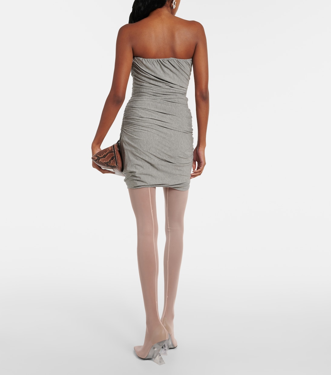 Draped strapless jersey minidress | The Attico