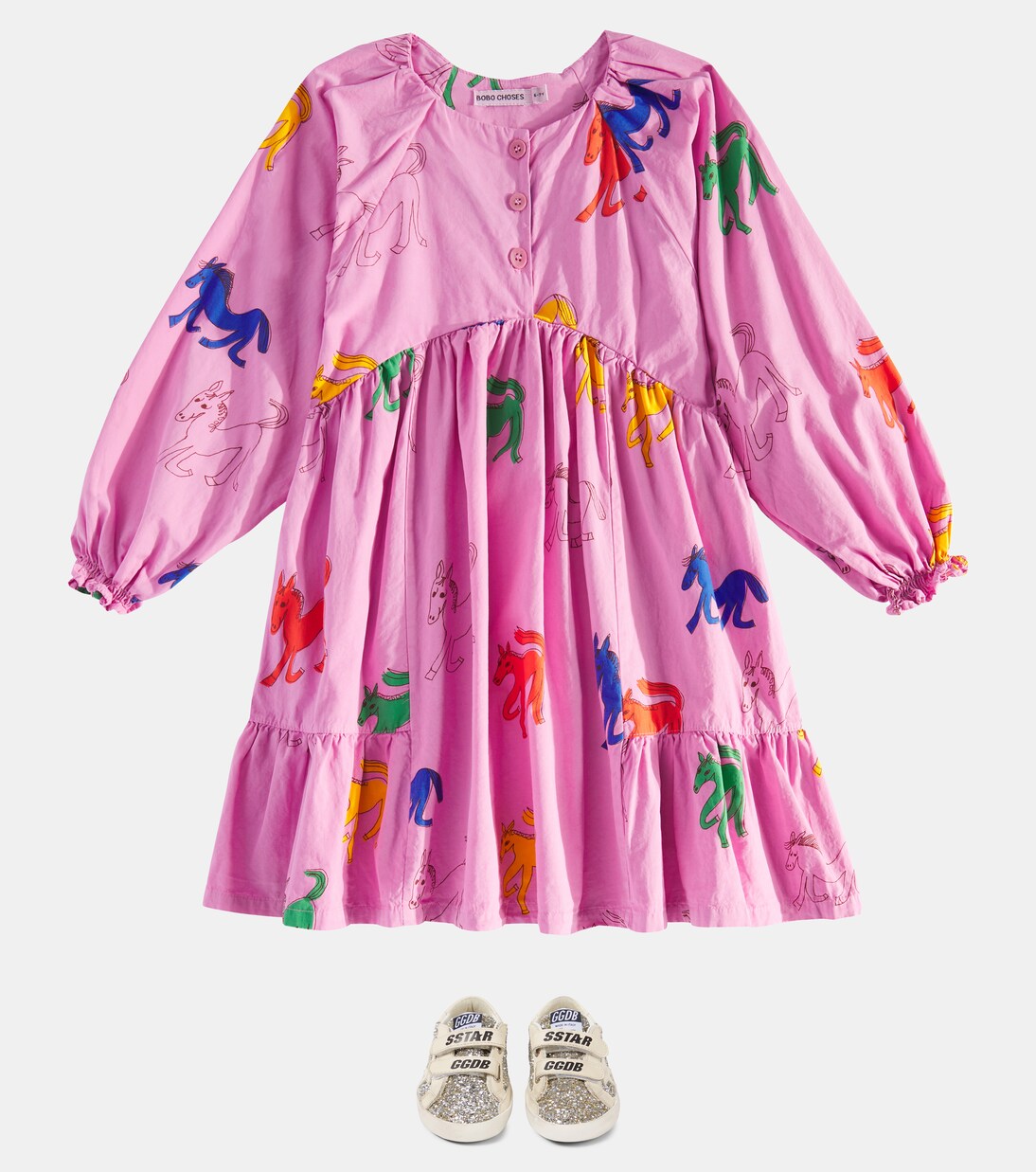 Old School glitter leather sneakers | Golden Goose Kids