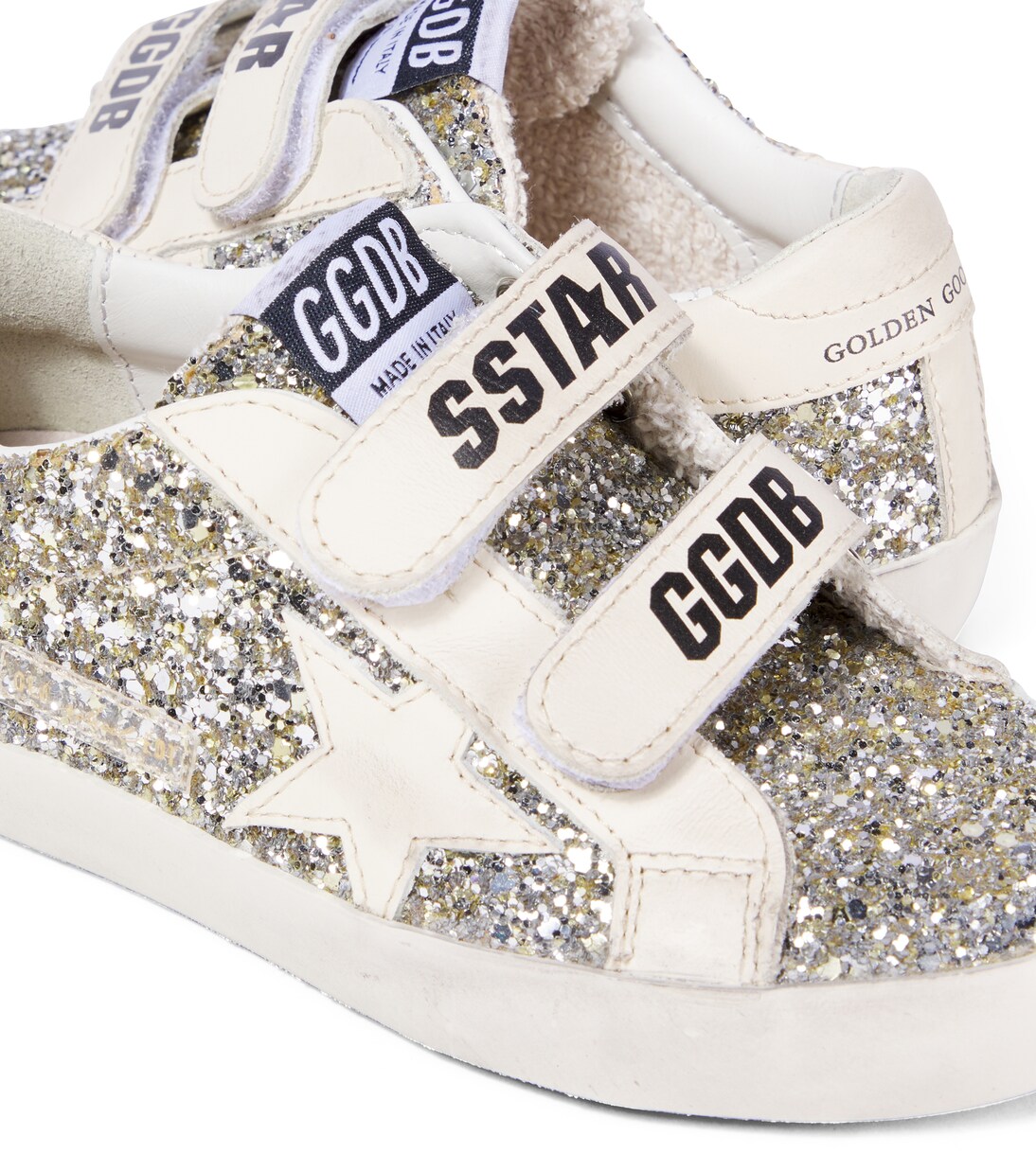 Old School glitter leather sneakers | Golden Goose Kids