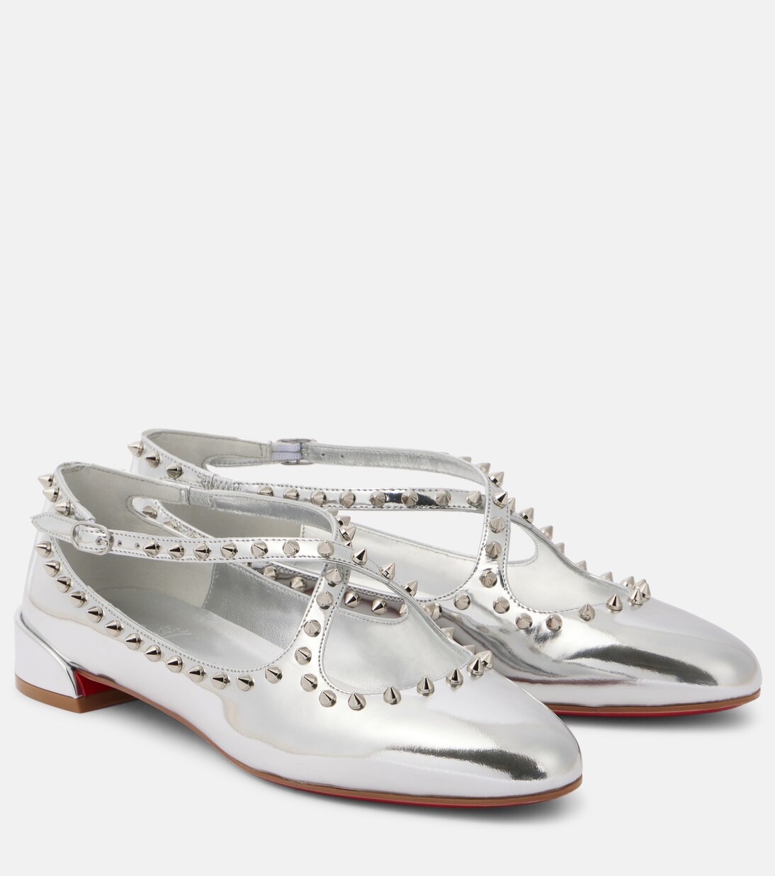 Pilouta Jane Spikes leather ballet flats | Christian Louboutin