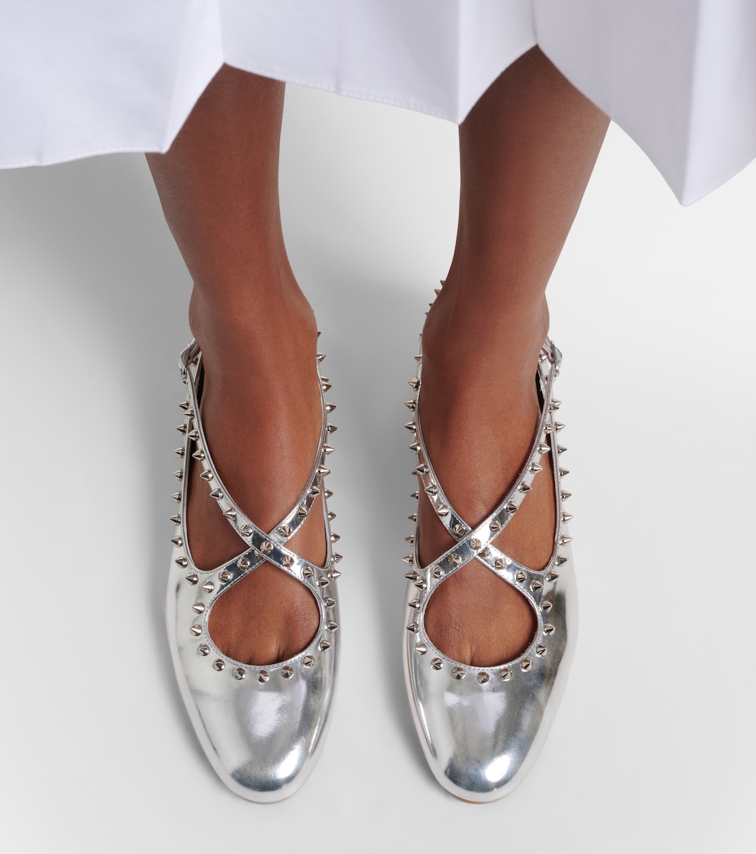 Pilouta Jane Spikes leather ballet flats | Christian Louboutin