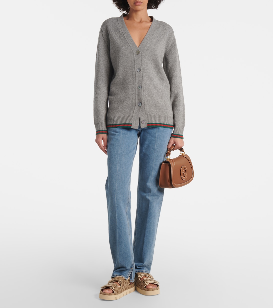 New Marmont GG leather-trimmed sandals | Gucci