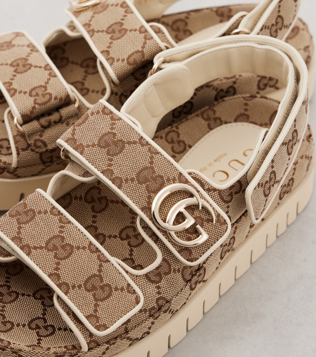 New Marmont GG leather-trimmed sandals | Gucci