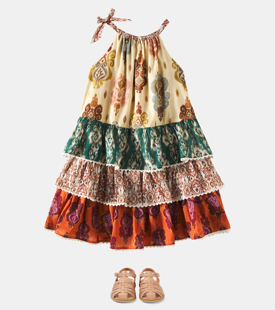 Wylie printed tiered cotton dress | Zimmermann Kids
