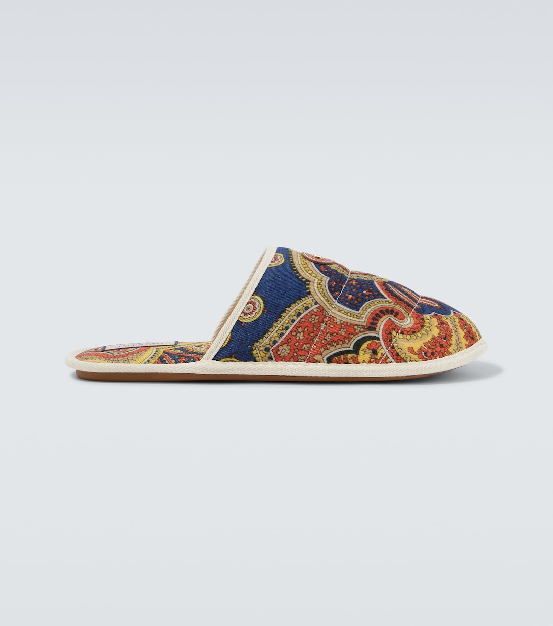 Paisley denim slides | Valentino Garavani
