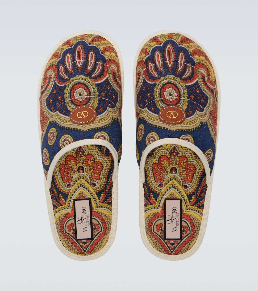 Paisley denim slides | Valentino Garavani