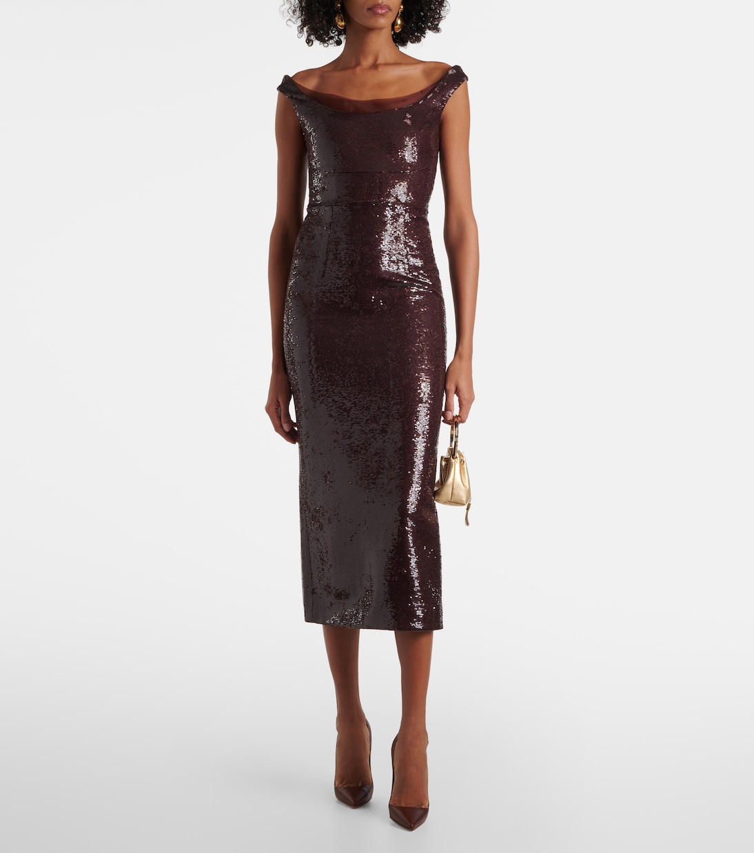 Robe à sequins et encolure bardot | Roland Mouret