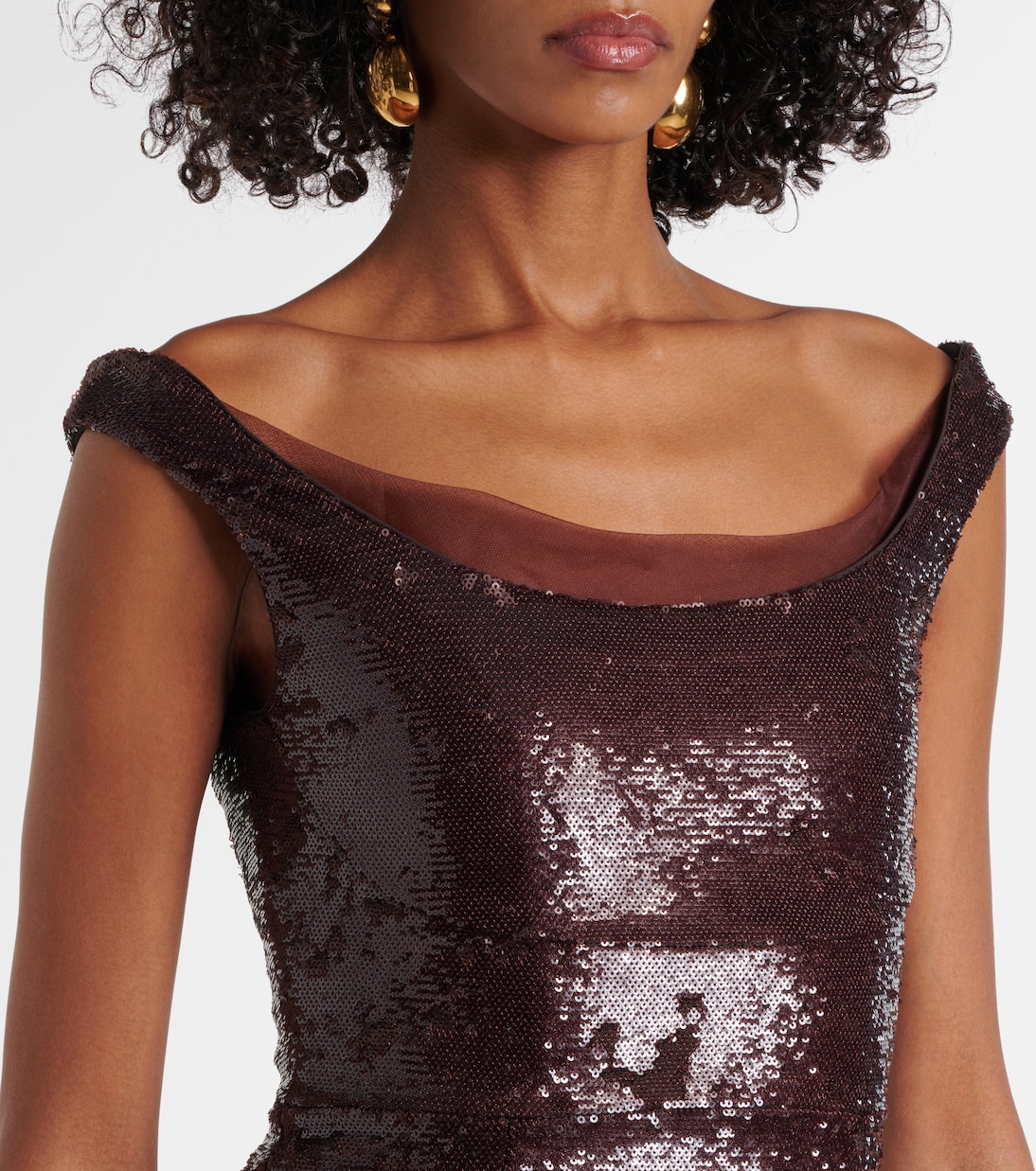 Robe à sequins et encolure bardot | Roland Mouret