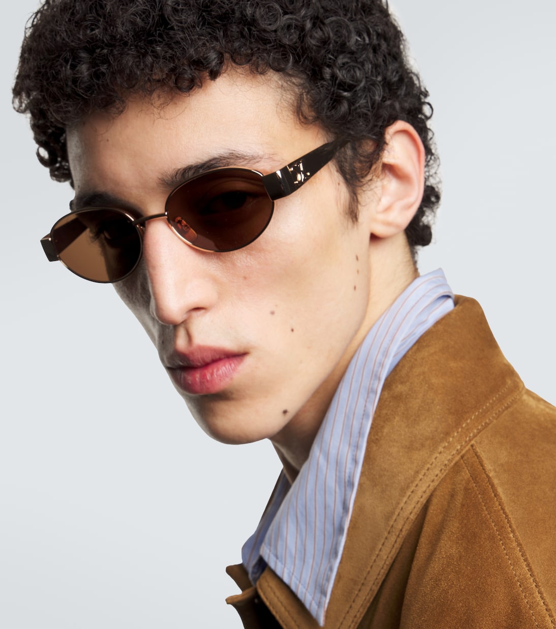 Triomphe Metal 01 oval sunglasses | Celine Eyewear