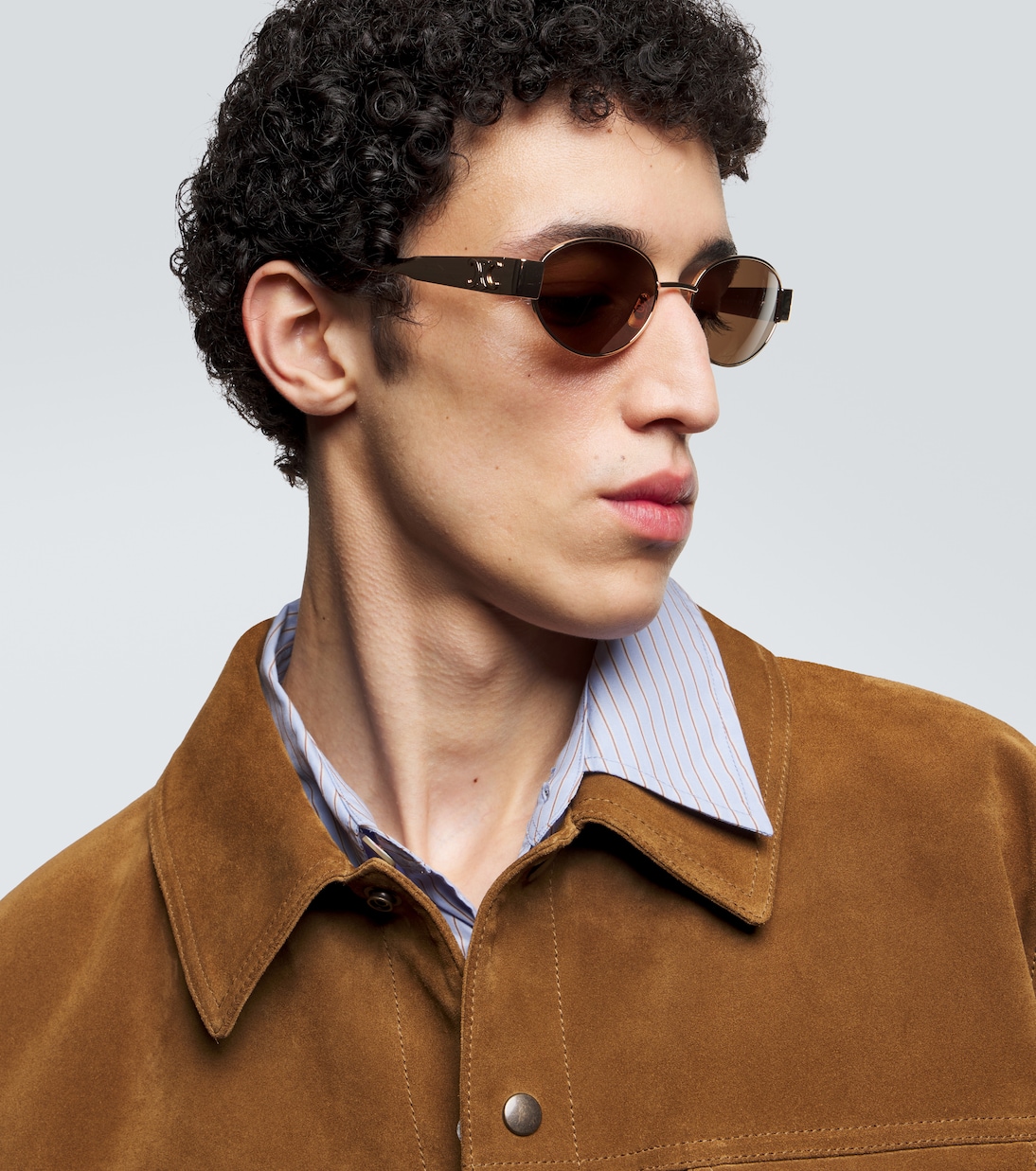 Triomphe Metal 01 oval sunglasses | Celine Eyewear