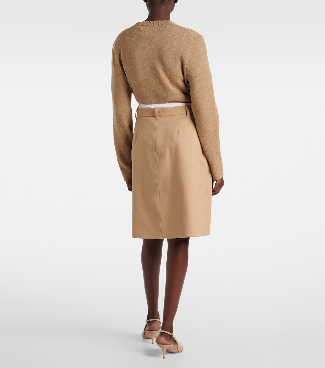 Midirock aus Baumwoll-Twill | Vince