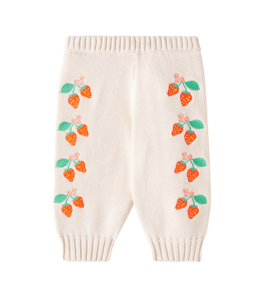 Baby Strawberries knitted cotton pants | Tinycottons
